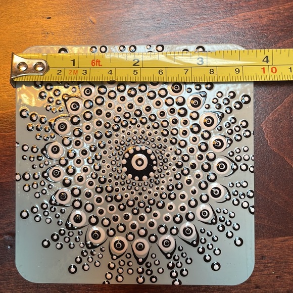 Enjoying my custom artwork, set of 4 coasters, repurposed, recycled, coasters - Picture 13 of 15